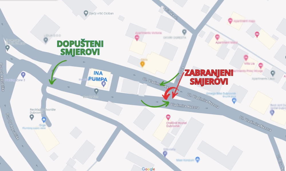 Nova prometna regulacija kraj INE "Pod dubom" (kraj zgrade HZZ-a)