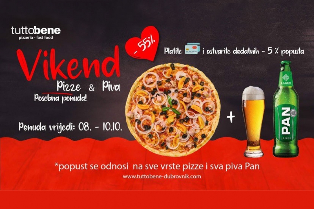 Za vikend svi u TuttoBene !! Dani pizze i piva, čekaju vas odlični popusti !!