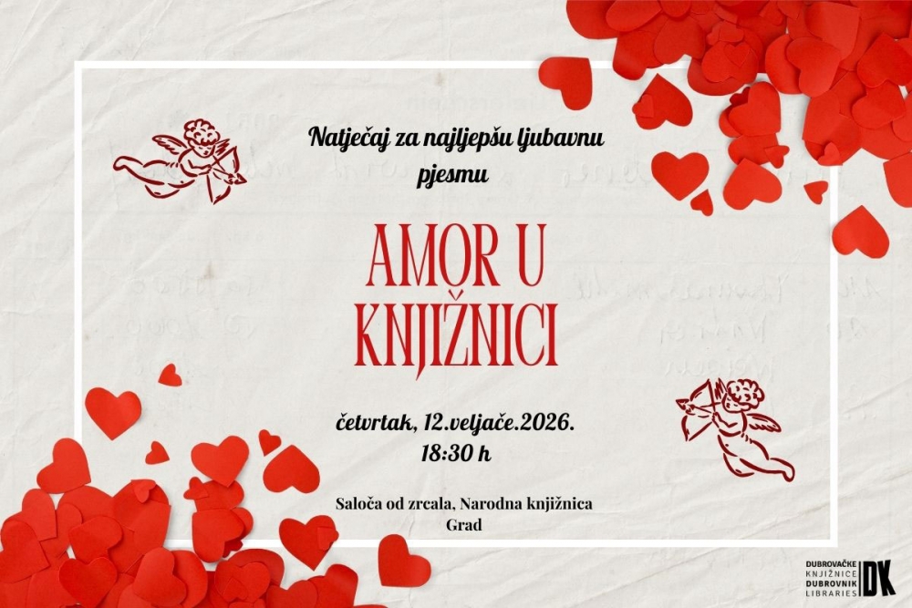 Dubrovačke knjižnice u susret Valentinovu organiziraju natječaj za najljep&scaron;u ljubavnu pjesmu