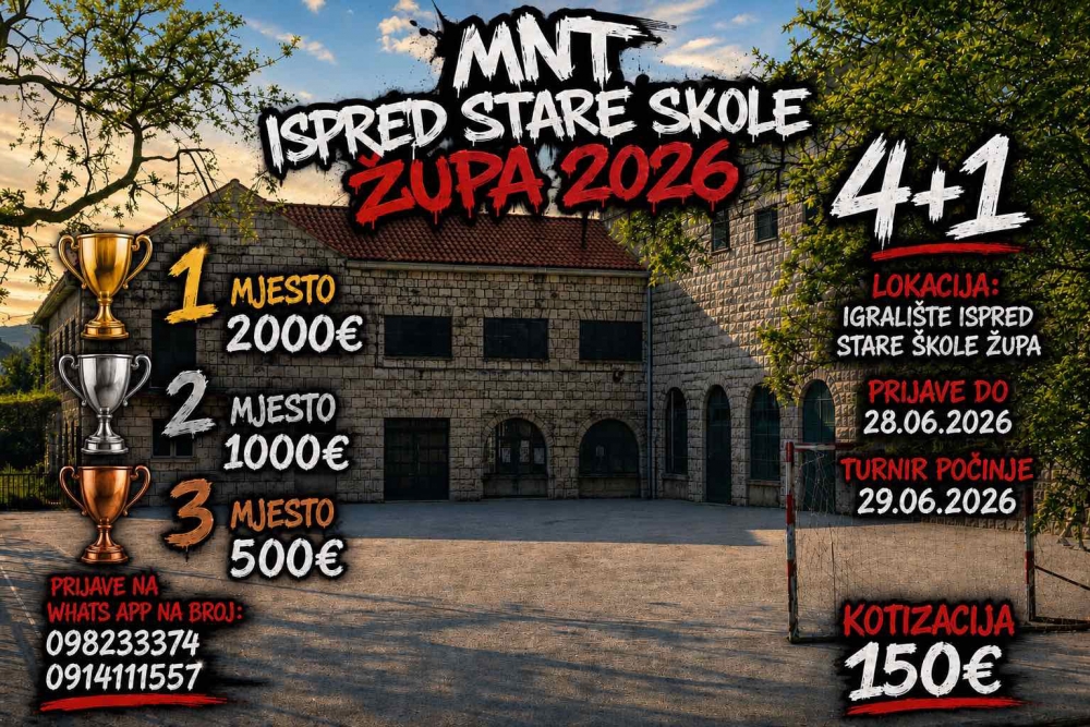 Malonogometni turnir &bdquo;Župa 2026&ldquo; ispred stare &scaron;kole, prijave otvorene do 28. lipnja