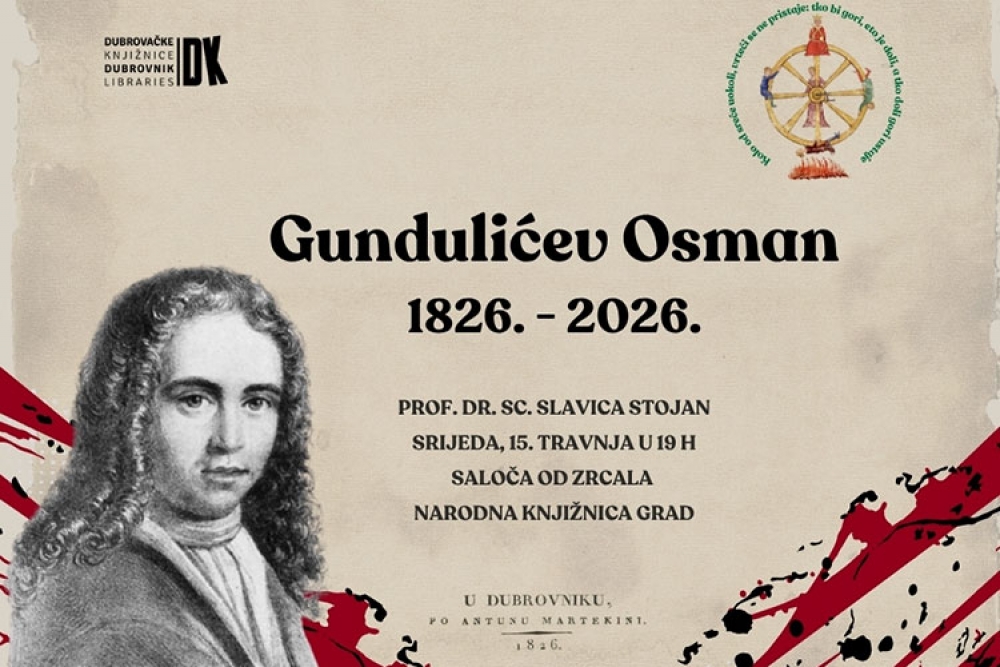 Slavica Stojan: 200 godina od tiskanja Gundulićeva &bdquo;Osmana&ldquo;, predavanje posvećeno znamenitom epu