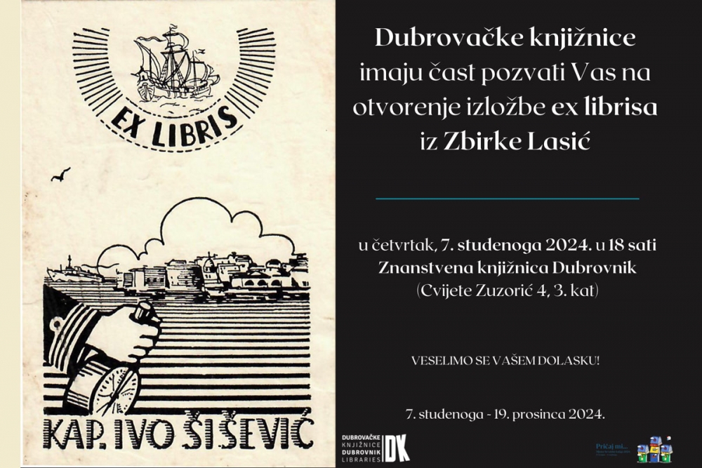 Dubrovačke knjižnice; Ex librisi iz Zbirke Lasić po prvi put bit će izloženi javnosti