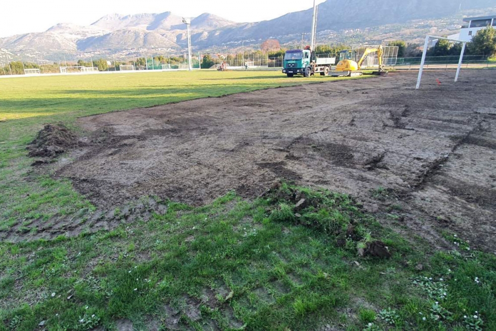 Počeli radovi na rekonstrukciji glavnog nogometnog terena s prirodnom travom u igrali&scaron;ta Čibači