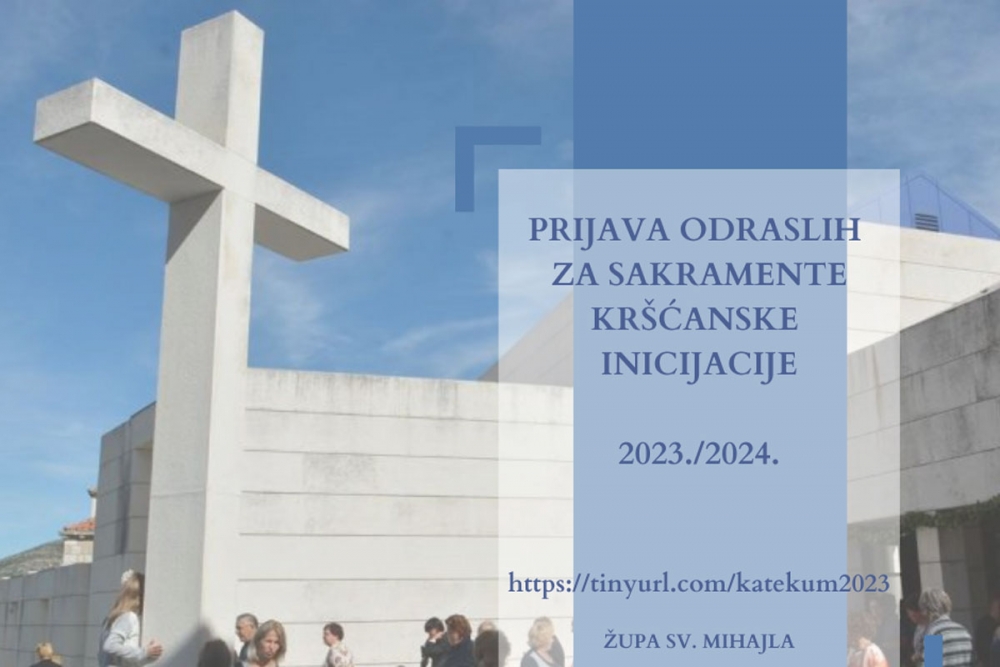 Prijave odraslih osoba za sakramente kr&scaron;ćanske inicijacije otvorene do 30. rujna