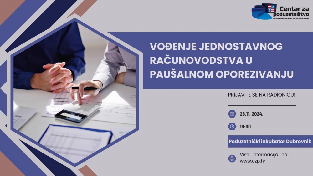 Prijavite se na besplatnu radionicu &ldquo;Vođenje jednostavnog računovodstva u pau&scaron;alnom oporezivanju&rdquo;
