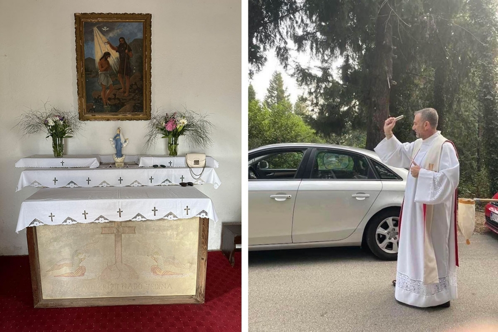 U Župi Velike Gospe Postranje na blagdan Sv. Ivana blagoslov automobila na Bravinjcu